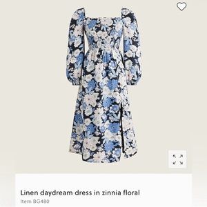 J.Crew Linen Daydream Dress Zinnia Floral - XL Tall